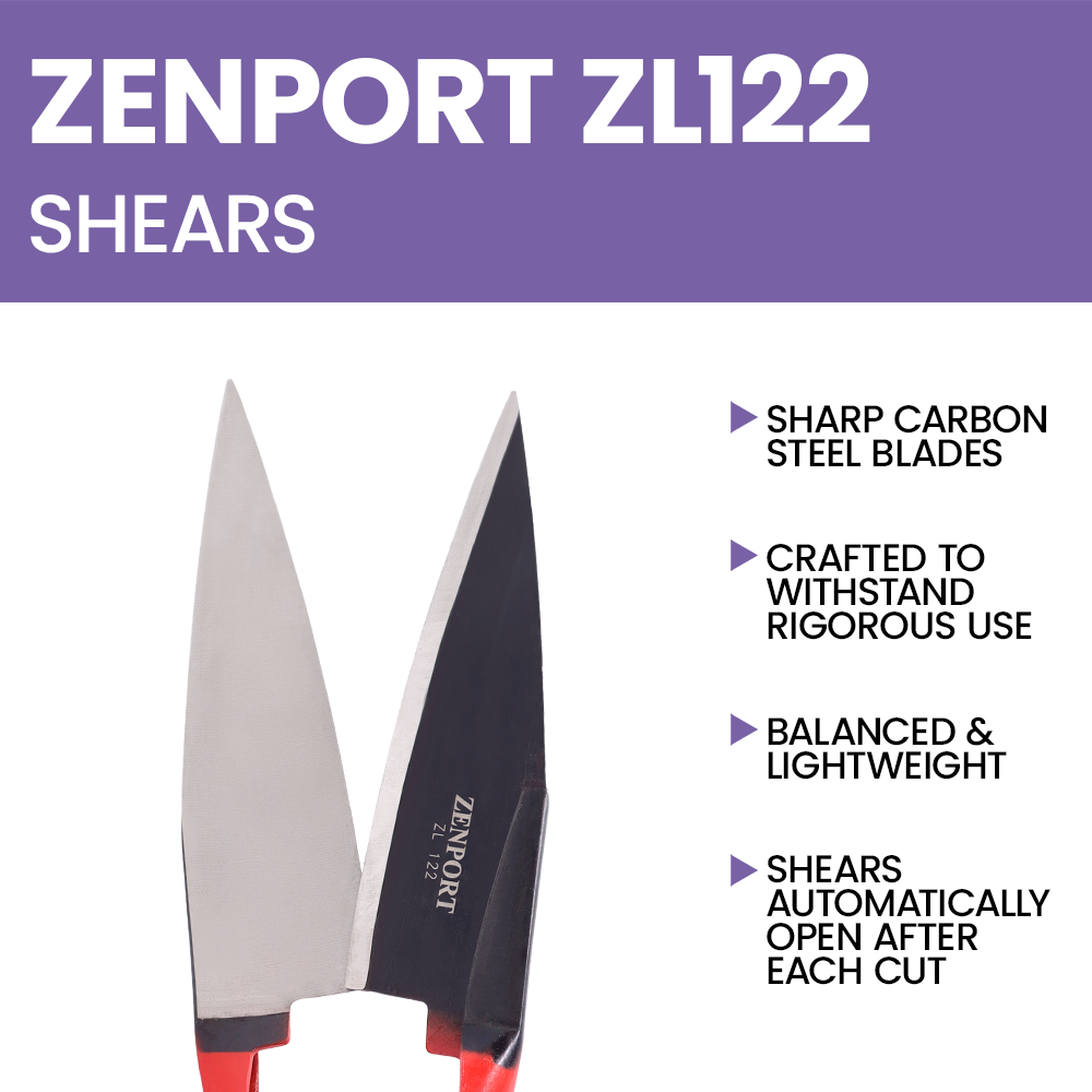Tijeras de alta resistencia para cortar cebollas y ovejas Zenport ZL122, hoja de acero al carbono de 6,5 pulgadas, 13 pulgadas de largo