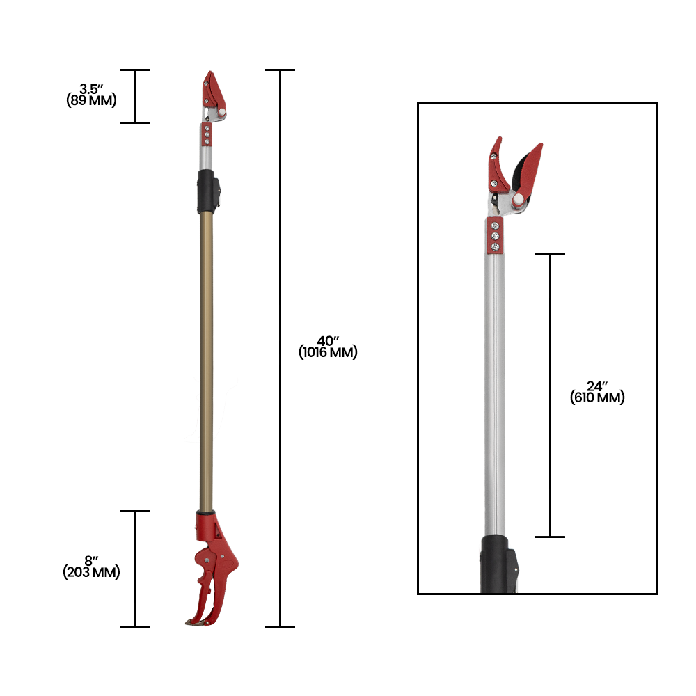Podadora telescópica de largo alcance Zenport ZL615, extensible de 33,5 a 55,5 pulgadas