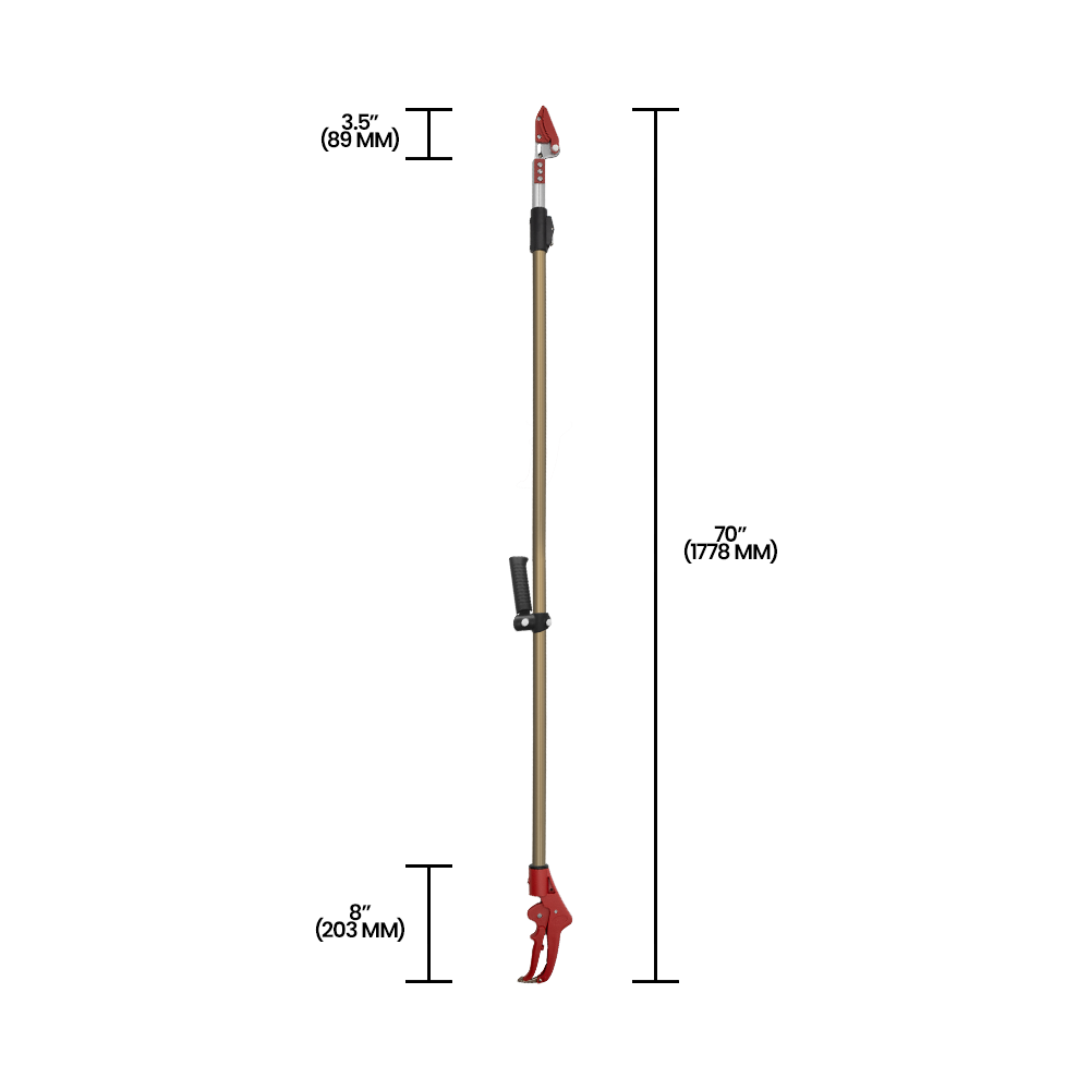 Podadora telescópica de largo alcance Zenport ZL625, se extiende de 70 a 119 pulgadas, color plateado