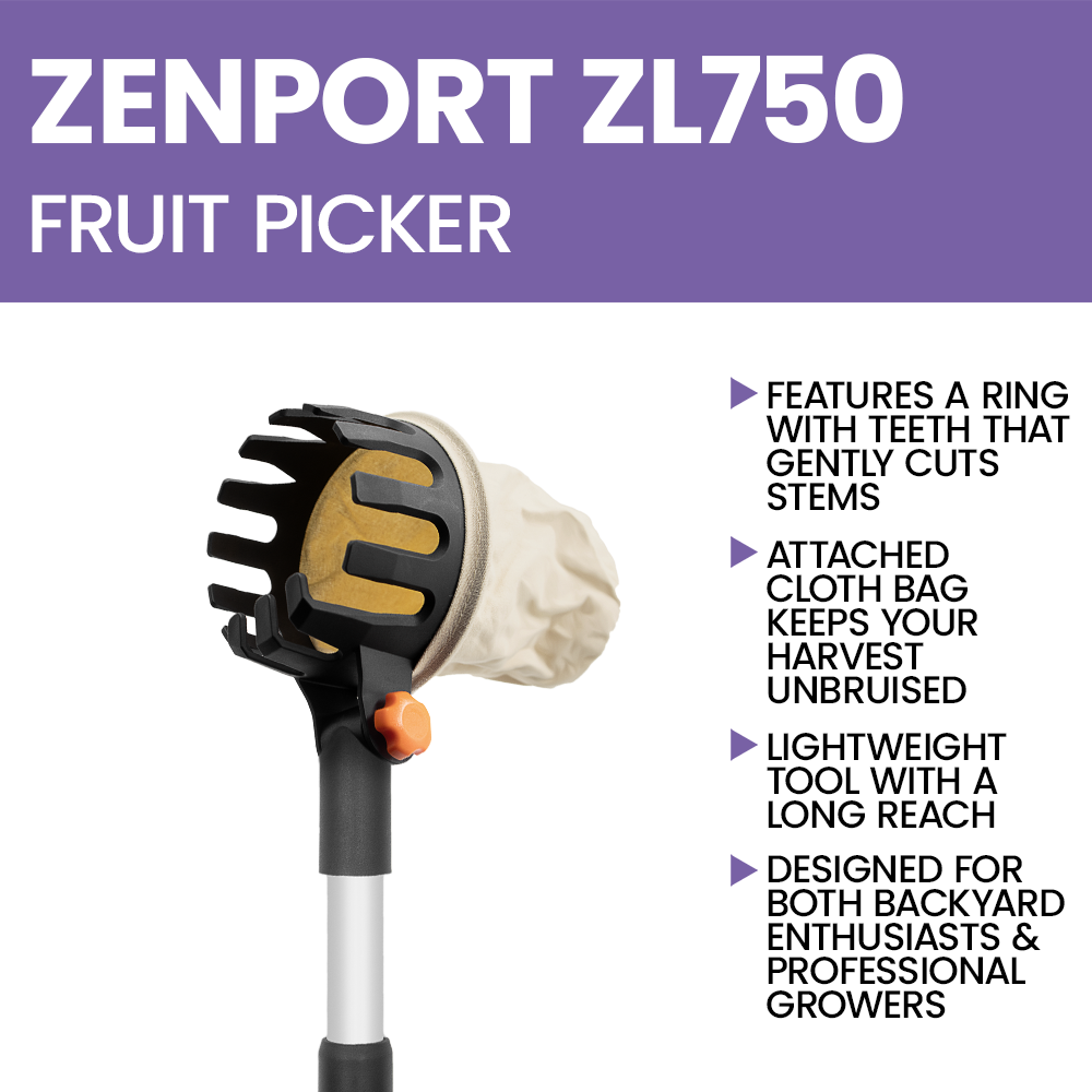 Zenport ZL750 Adjustable Fruit Picker Tool, Silver