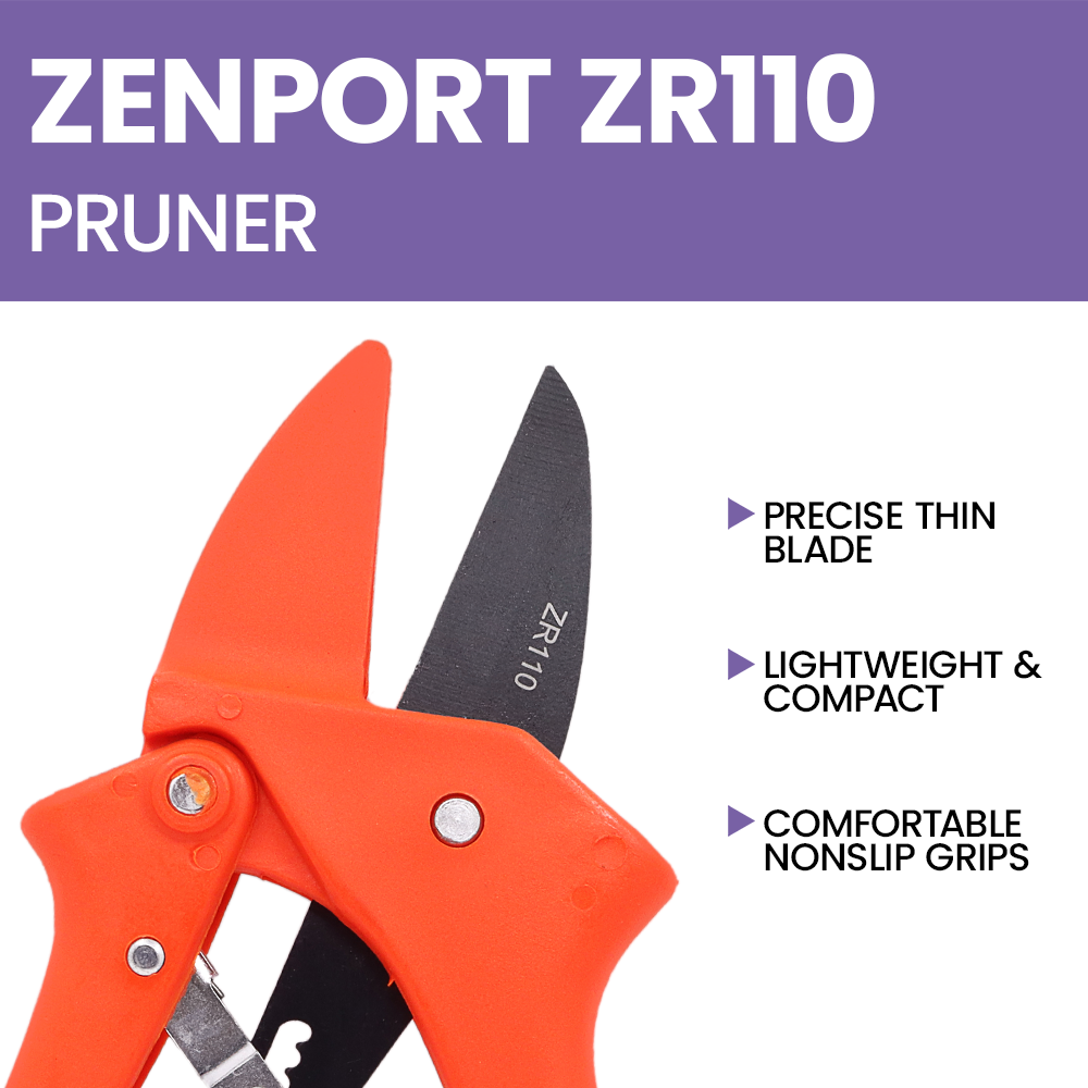 Zenport ZR110 Ratchet Standard, 7-Inch, 1.5 Inch Carbon Steel Blades, Orange