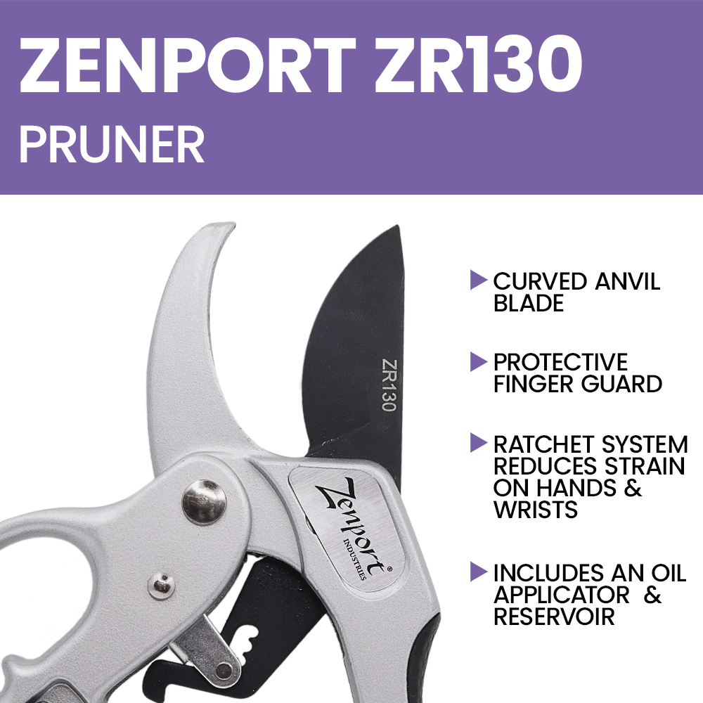 Tijeras de trinquete de lujo Zenport ZR130, 8,5 pulgadas, plateadas