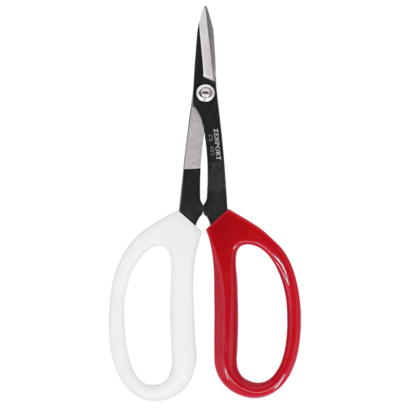 Tijeras de jardín de lujo Zenport ZS105, 6,5 pulgadas, hojas de acero al carbono de 1,5 pulgadas, rojo/blanco