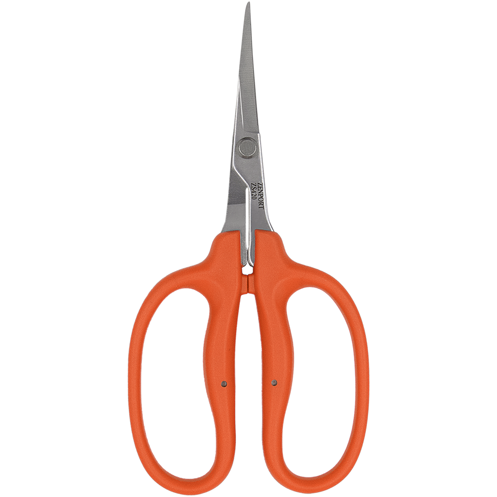 Zenport ZS420 Curved MasaMasa Trim Scissors, 1.4 Inch Stainless Steel Blades, Orange