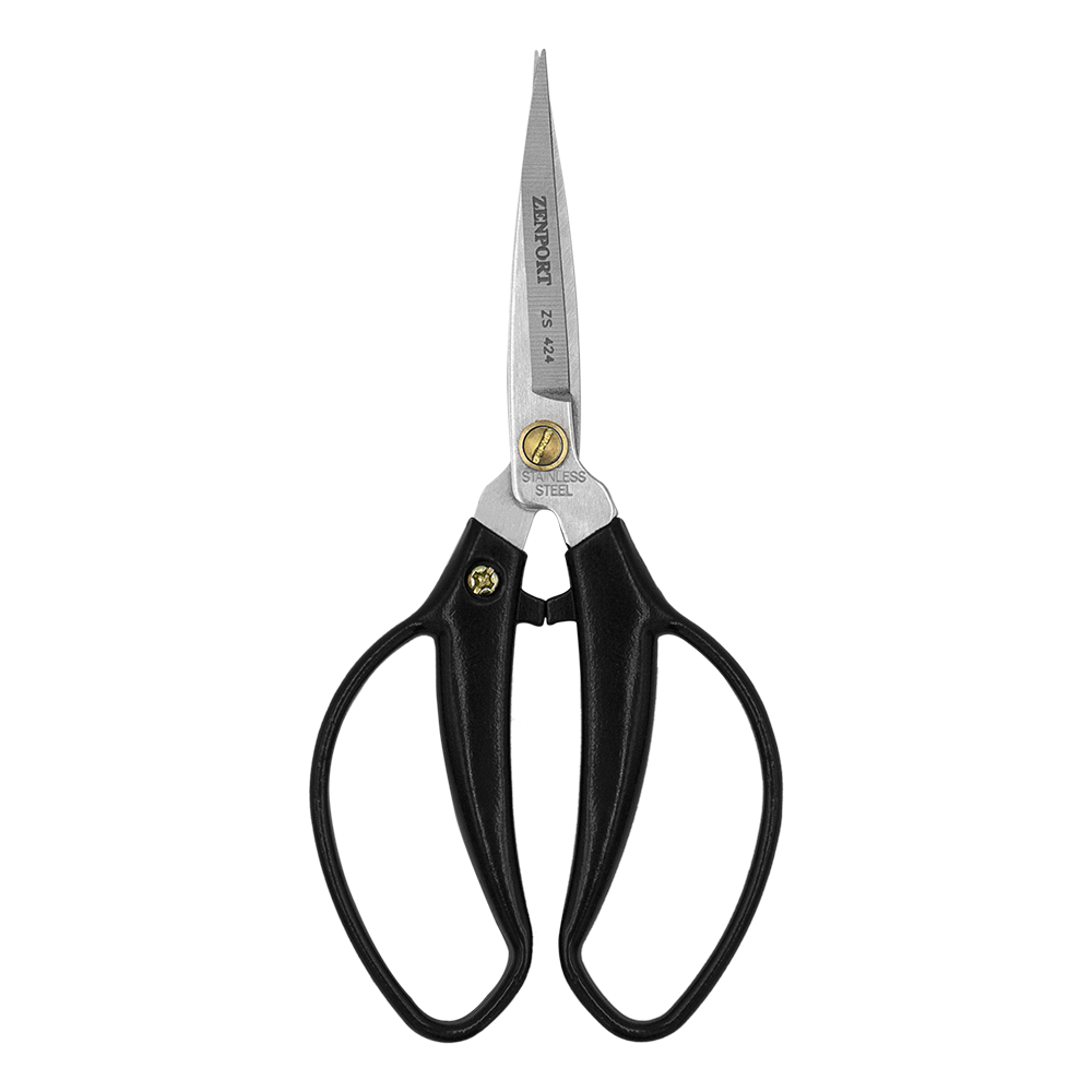 Tijeras profesionales Zenport ZS424, 5,9 pulgadas, hojas de acero inoxidable de 2 pulgadas, color negro
