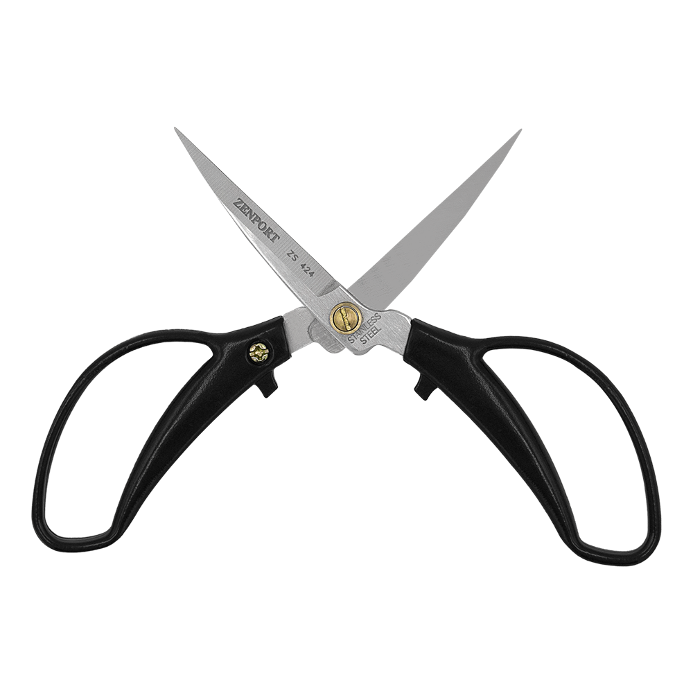 Tijeras profesionales Zenport ZS424, 5,9 pulgadas, hojas de acero inoxidable de 2 pulgadas, color negro