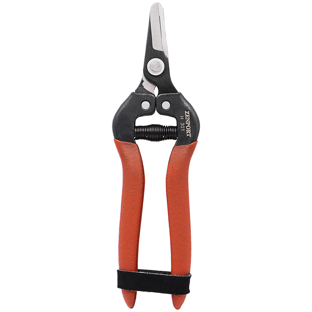 Zenport H301 Harvest Shear, Short Straight Blade, 1 Inch Inch Carbon Steel Blades, Red