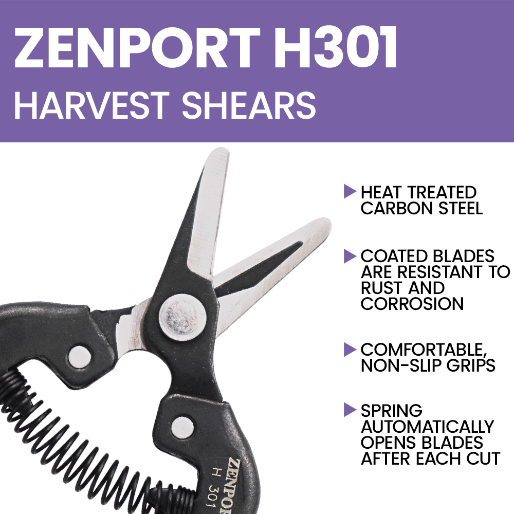 Zenport H301 Harvest Shear, Short Straight Blade, 1 Inch Inch Carbon Steel Blades, Red