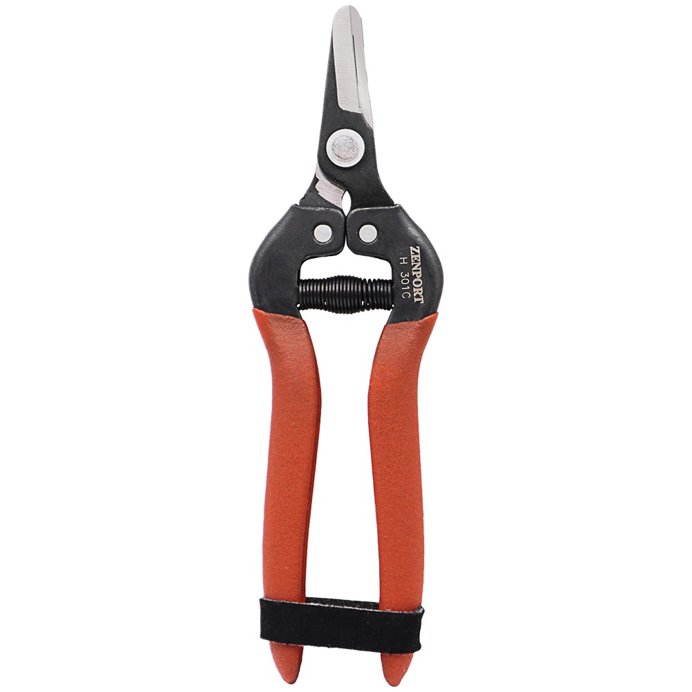 Zenport H301C Harvest Shear, Short Curved Blade, 1 Inch Inch Carbon Steel Blades, Red