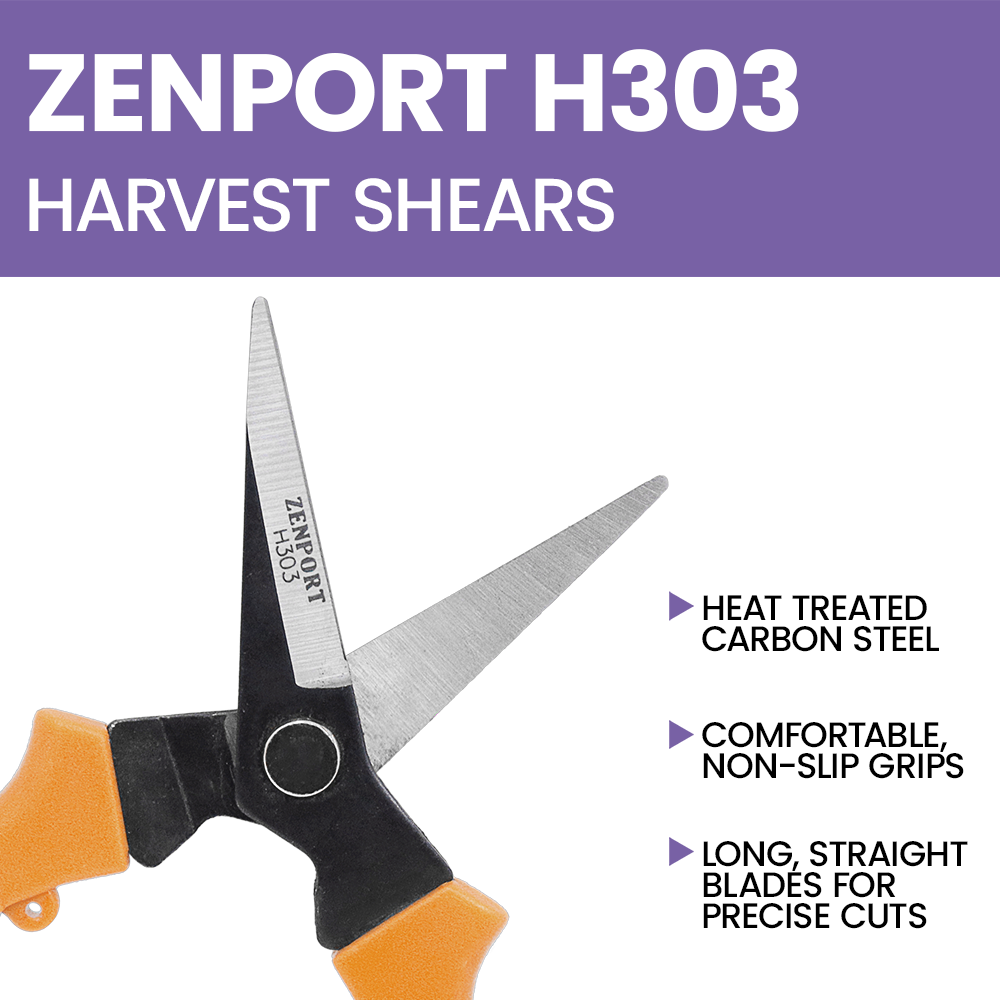 Zenport H303 Light Needle Nose Shear with Wishbone Spring, 2 Inch Carbon Steel Blades, Black/Orange