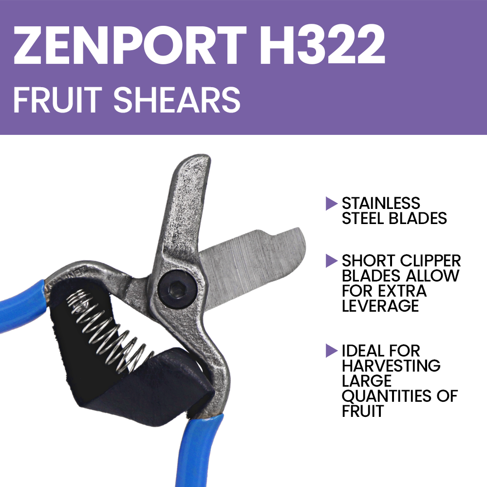 Zenport H322 Fruit Shears with Strap, Lemon Citrus Clipper, 5.5-Inch, Blue