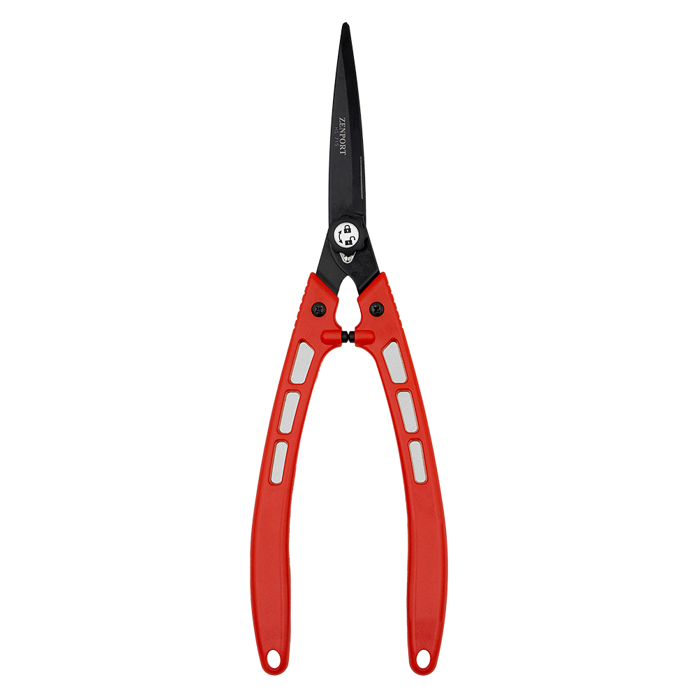 Zenport HS715 Hedge Shear, 6 Inch High Carbon Steel Blades, Red