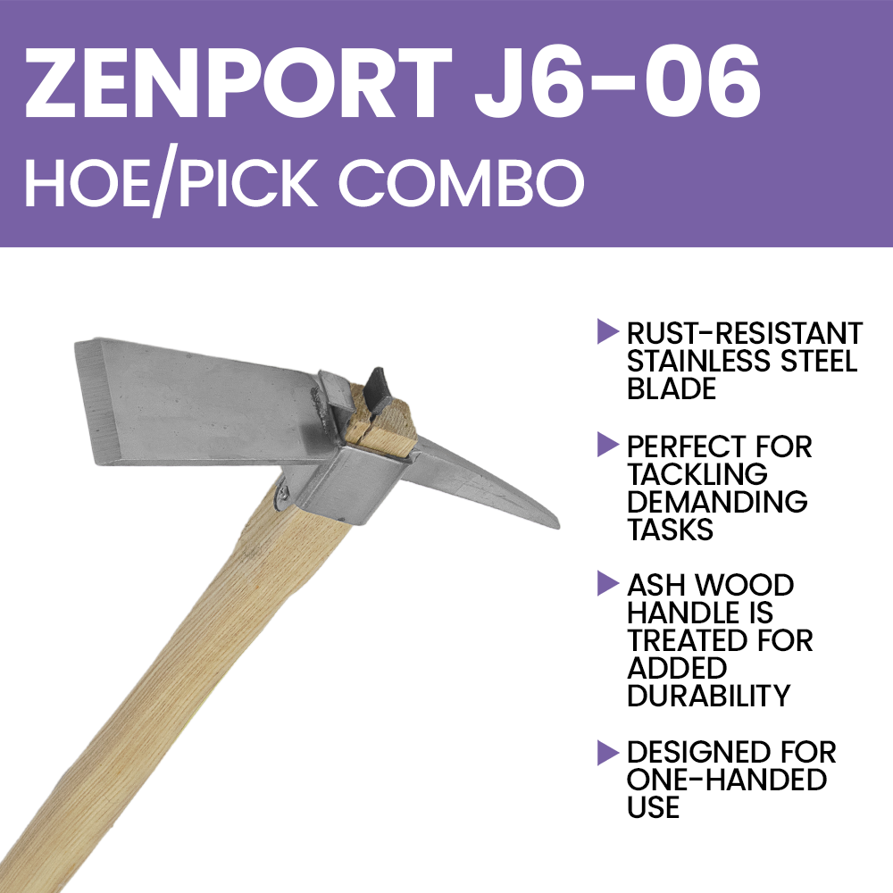 Zenport J6-06 Planting Hoe with Pick, 2.5 Inch Stainless Steel Blades, Beige