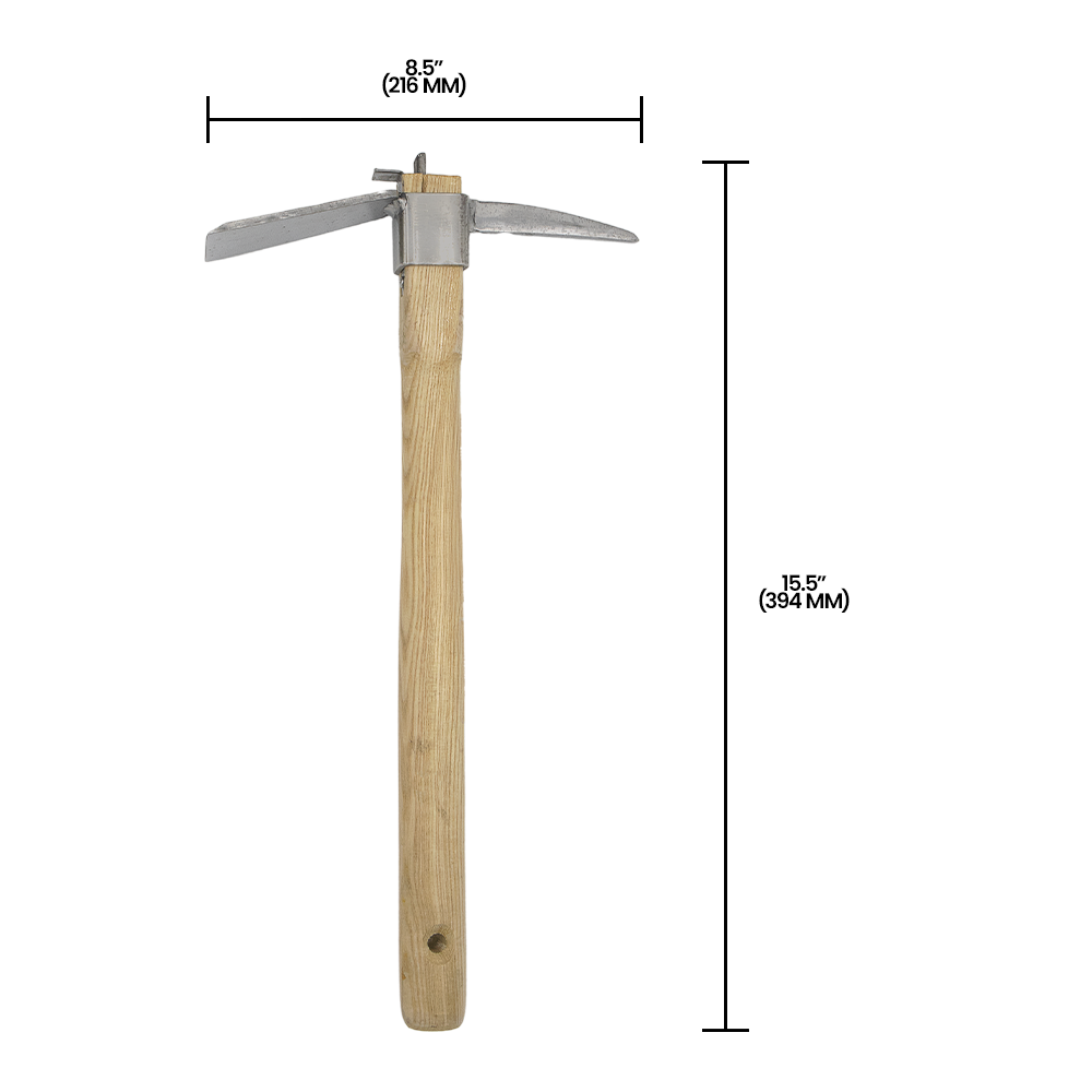 Zenport J6-06 Planting Hoe with Pick, 2.5 Inch Stainless Steel Blades, Beige
