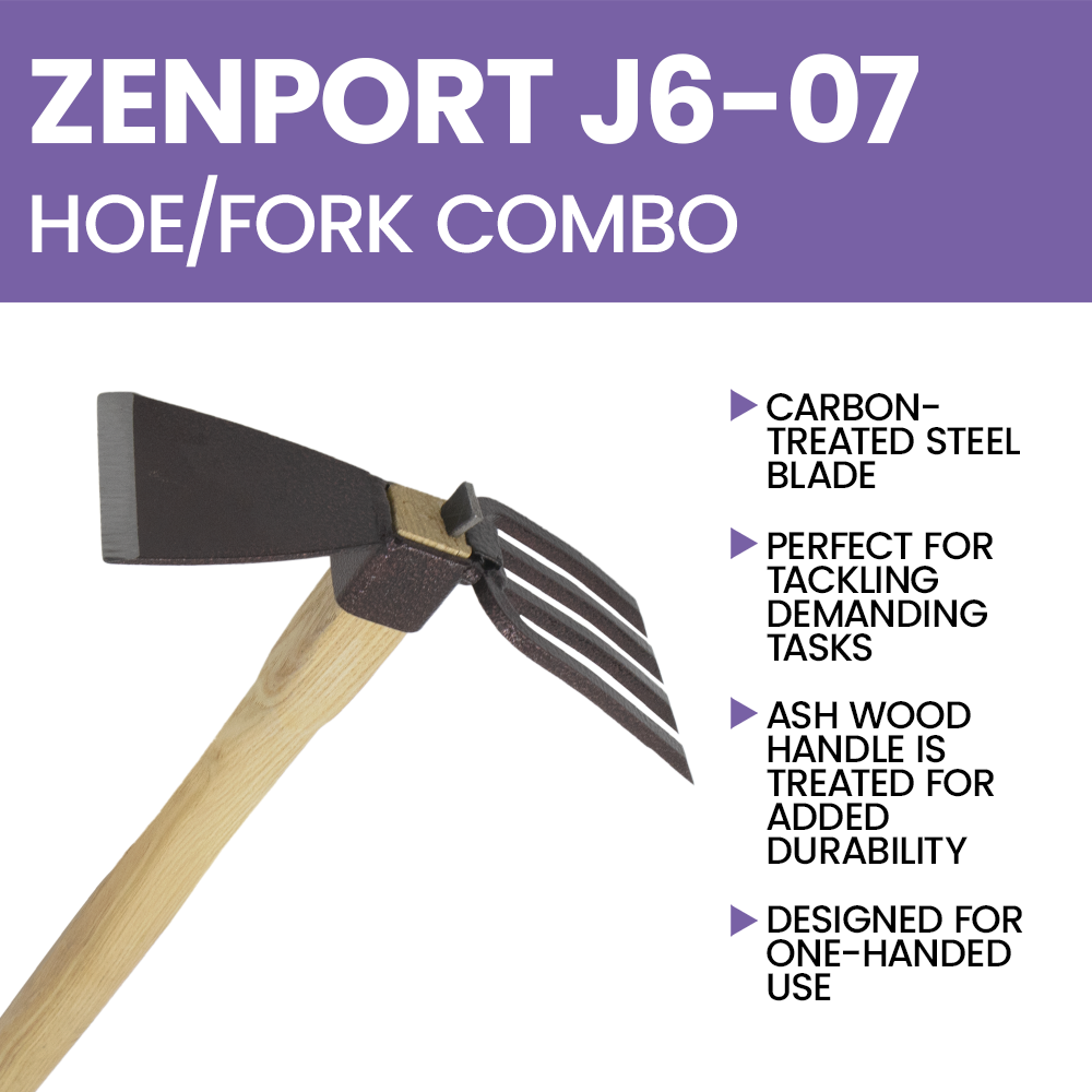 Zenport J6-07 Hoe and Fork Combo Tool, Beige