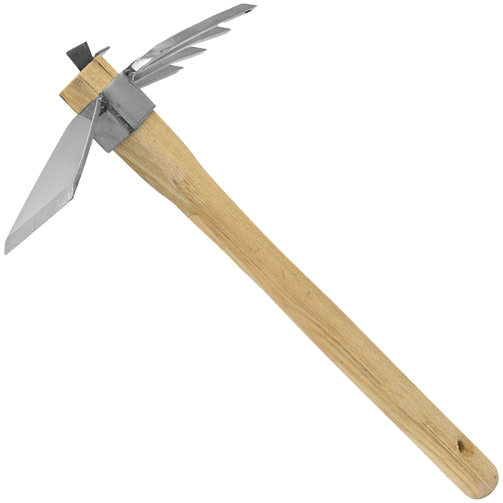 Zenport J6-08 Hoe and Fork Combo Tool, 15" Ash Handle, Beige
