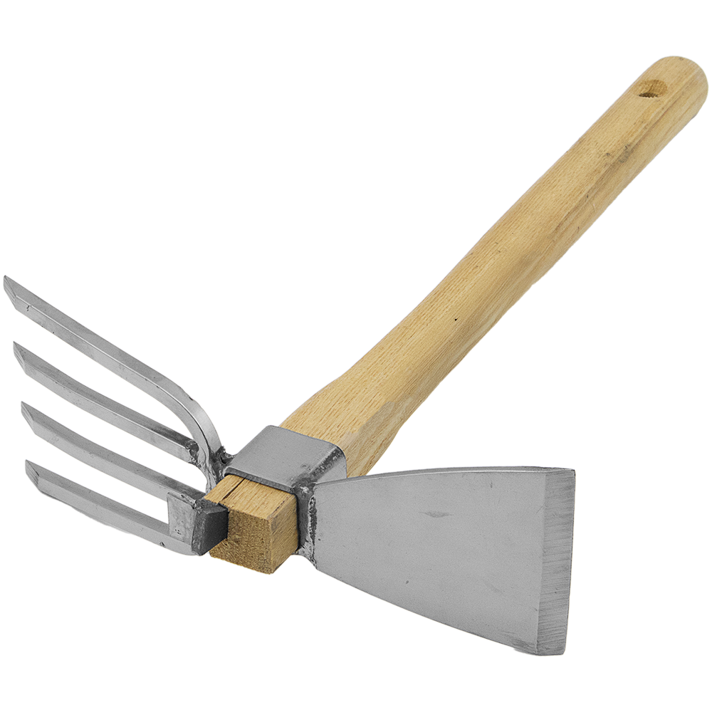 Zenport J6-08 Hoe and Fork Combo Tool, 15" Ash Handle, Beige