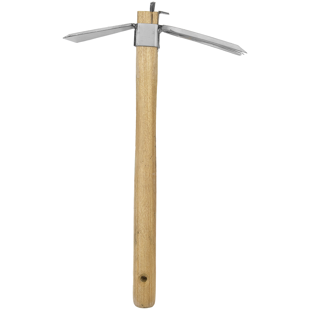 Zenport J6-08 Hoe and Fork Combo Tool, 15" Ash Handle, Beige