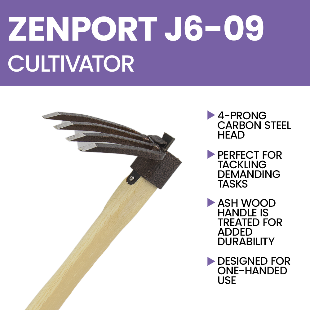 Zenport J6-09 4-Prong Cultivator, Beige