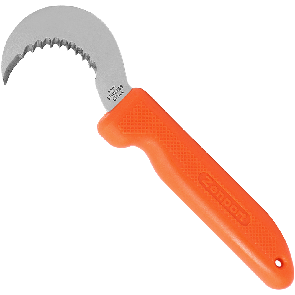Cuchillo multiusos Zenport K101 para cosecha de frutas, hoja de acero inoxidable de 3 pulgadas, color naranja