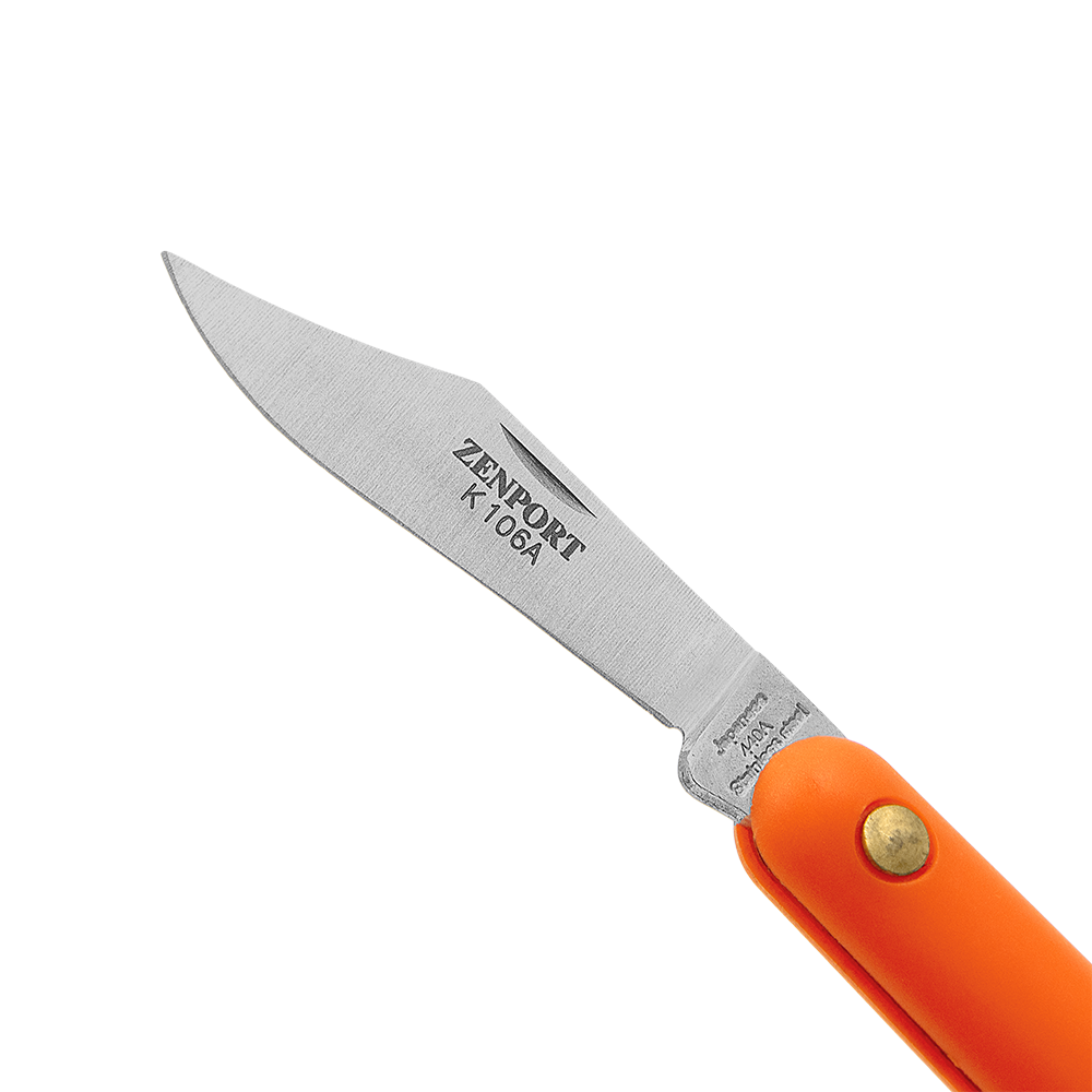 Zenport K106A Budding and Grafting Knife, 2 Inch Stainless Steel Blade, Orange