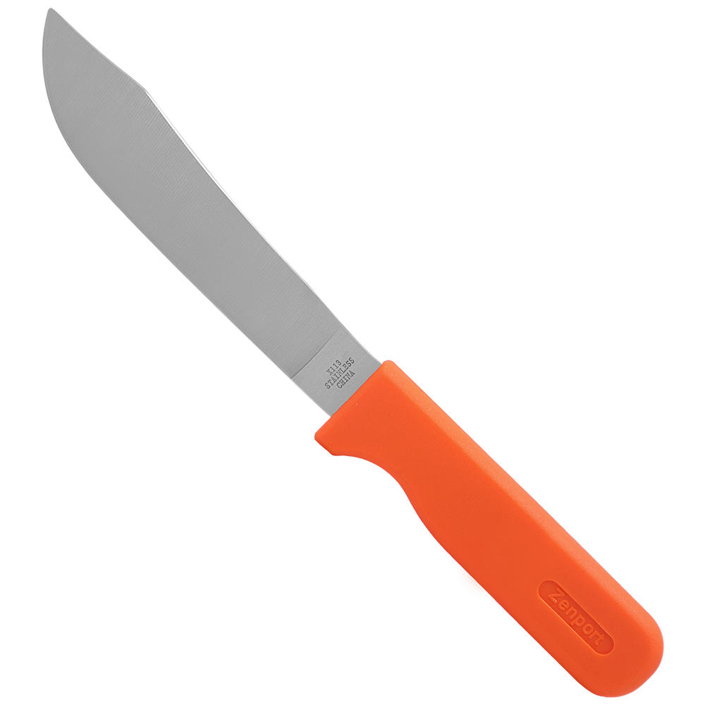Cuchillo de cosecha Zenport K113, hoja de acero inoxidable de 6,75 pulgadas, color naranja