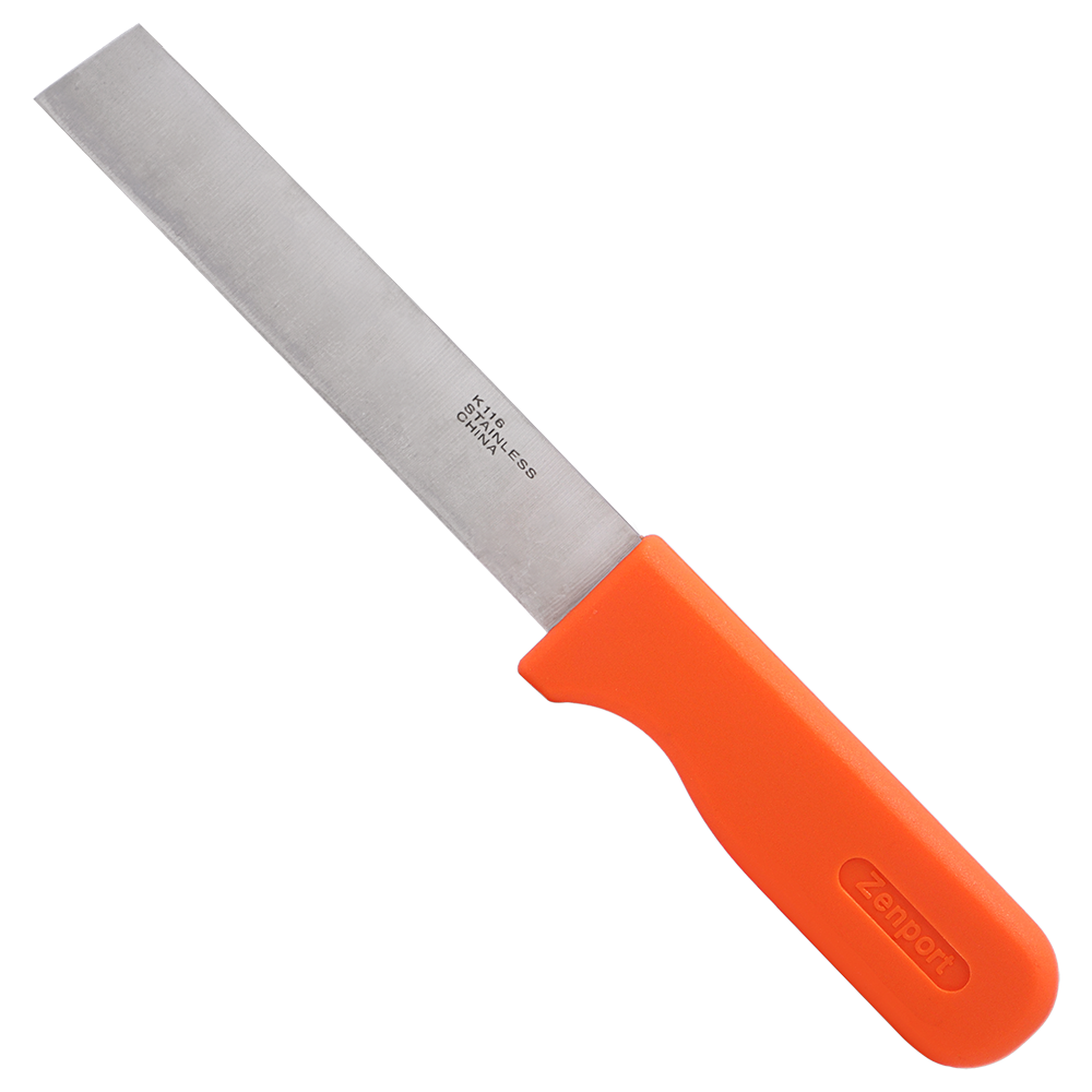 Cuchillo cosechador Zenport K116 para frutas y verduras, hoja de acero inoxidable de 6 pulgadas, color naranja