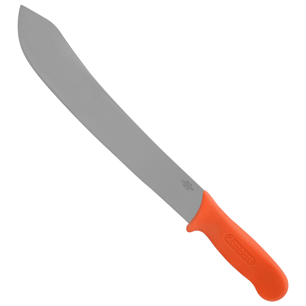 Zenport K120 12-Inch Butcher Style Field Knife, 12 Inch Stainless Steel Blade, Orange