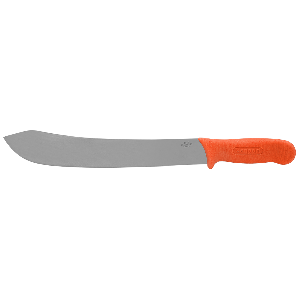 Zenport K120 12-Inch Butcher Style Field Knife, 12 Inch Stainless Steel Blade, Orange