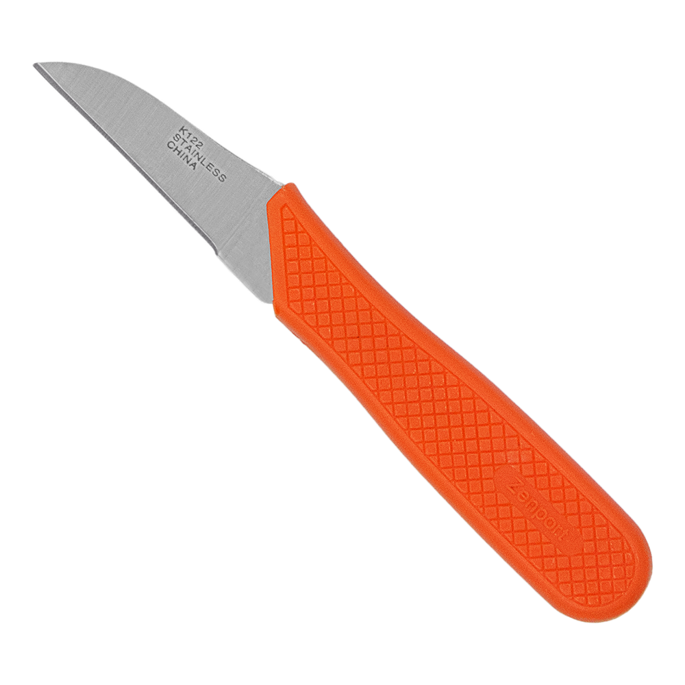 Cuchillo para procesar frutas y tomates Zenport K122, hoja de acero inoxidable de 2 pulgadas, color naranja