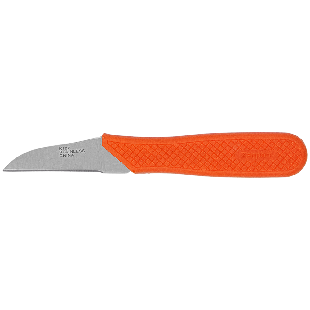 Cuchillo para procesar frutas y tomates Zenport K122, hoja de acero inoxidable de 2 pulgadas, color naranja