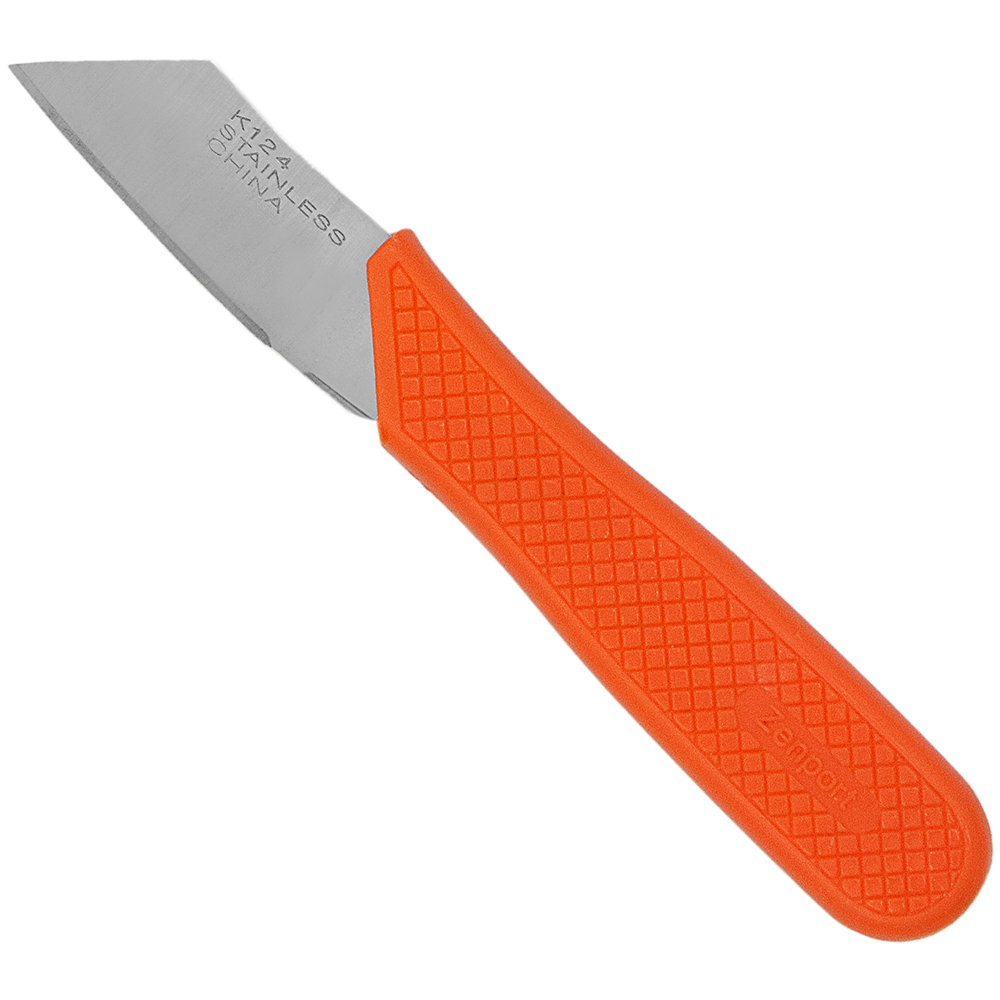 Zenport K124 Food Processing Knife, 1.5" Blade, 2 Inch Stainless Steel Blade, Orange