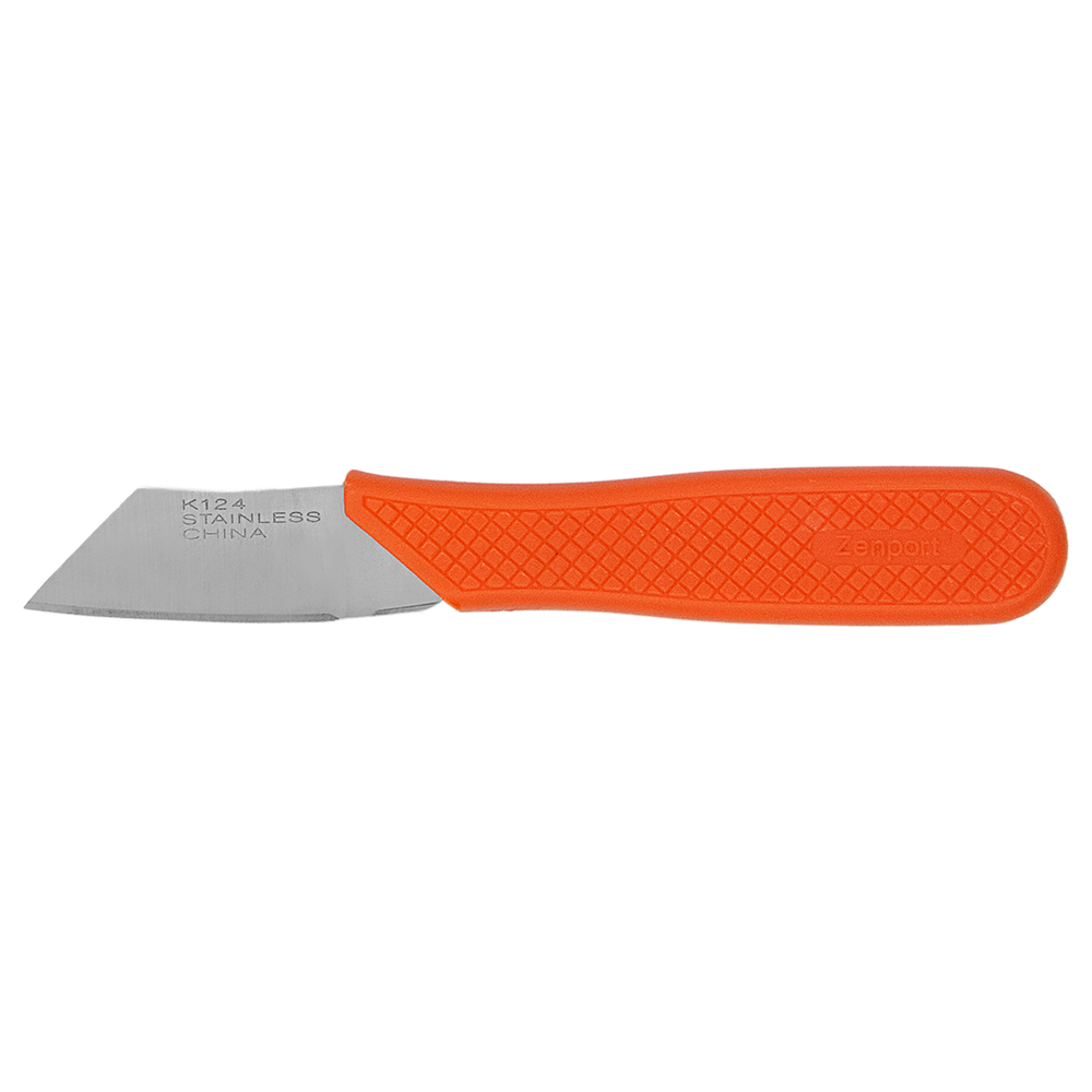 Cuchillo para procesar alimentos Zenport K124, hoja de 1,5" y 2" de acero inoxidable, color naranja
