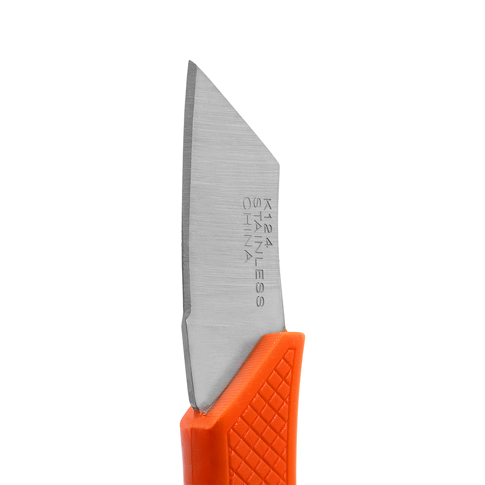 Zenport K124 Food Processing Knife, 1.5" Blade, 2 Inch Stainless Steel Blade, Orange
