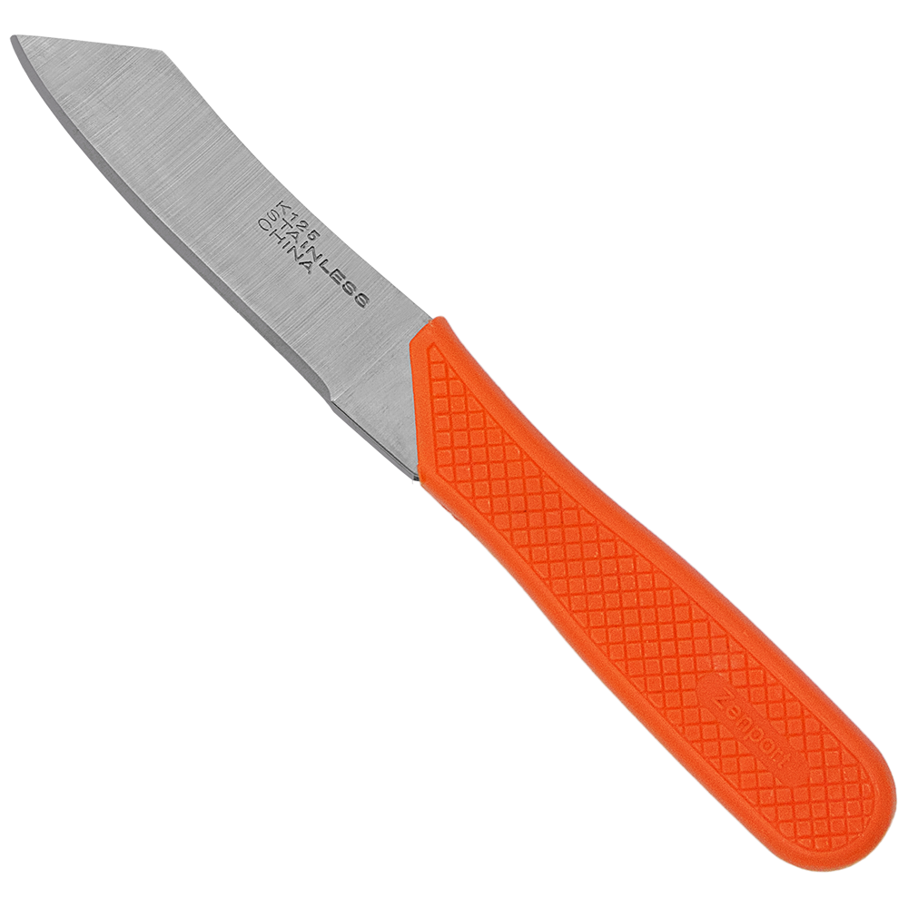 Cuchillo para frutas y hongos Zenport K125, hoja de acero inoxidable de 2,75 pulgadas, color naranja