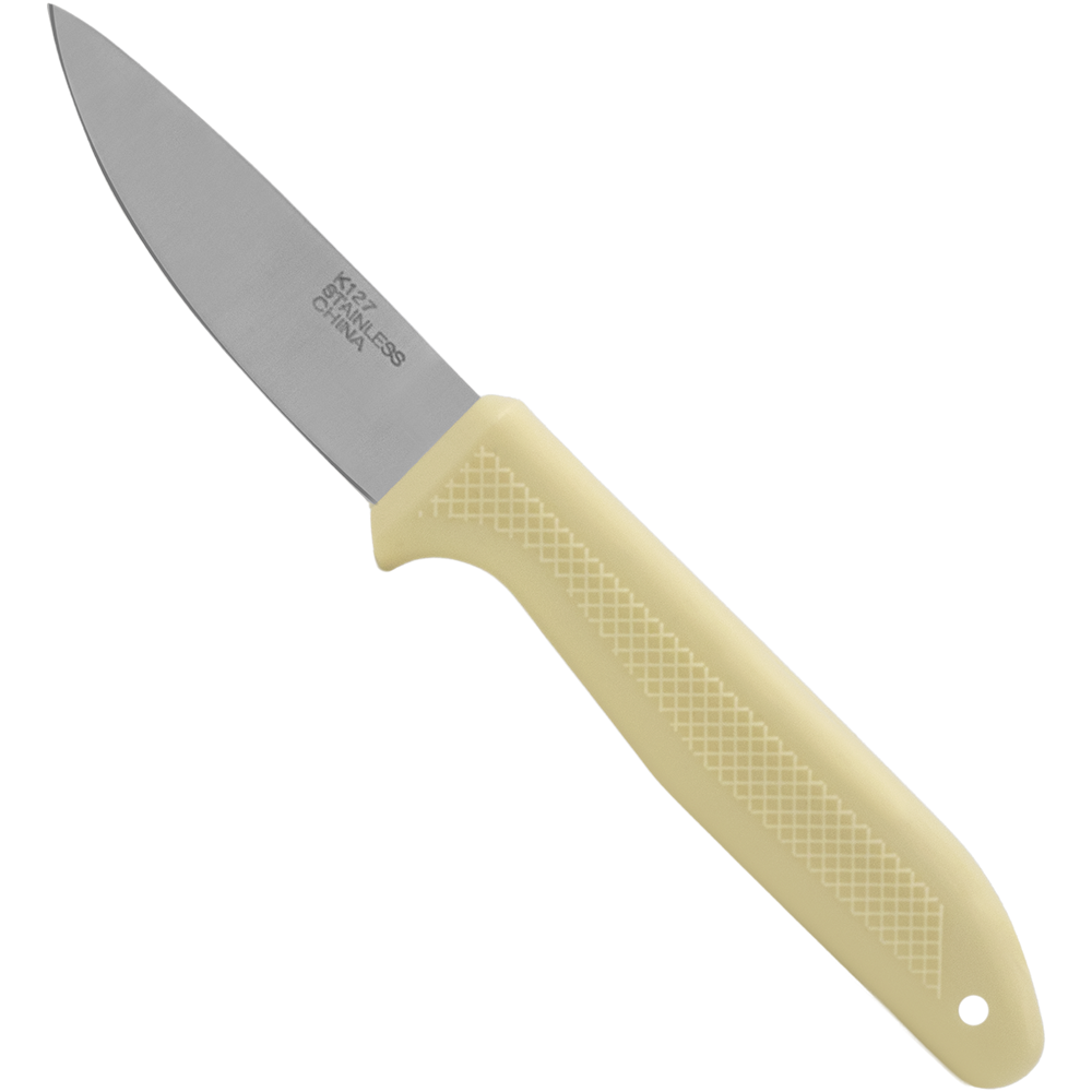 Cuchillo para procesar alimentos Zenport K127, hoja de acero inoxidable de 3,5 pulgadas, color crema