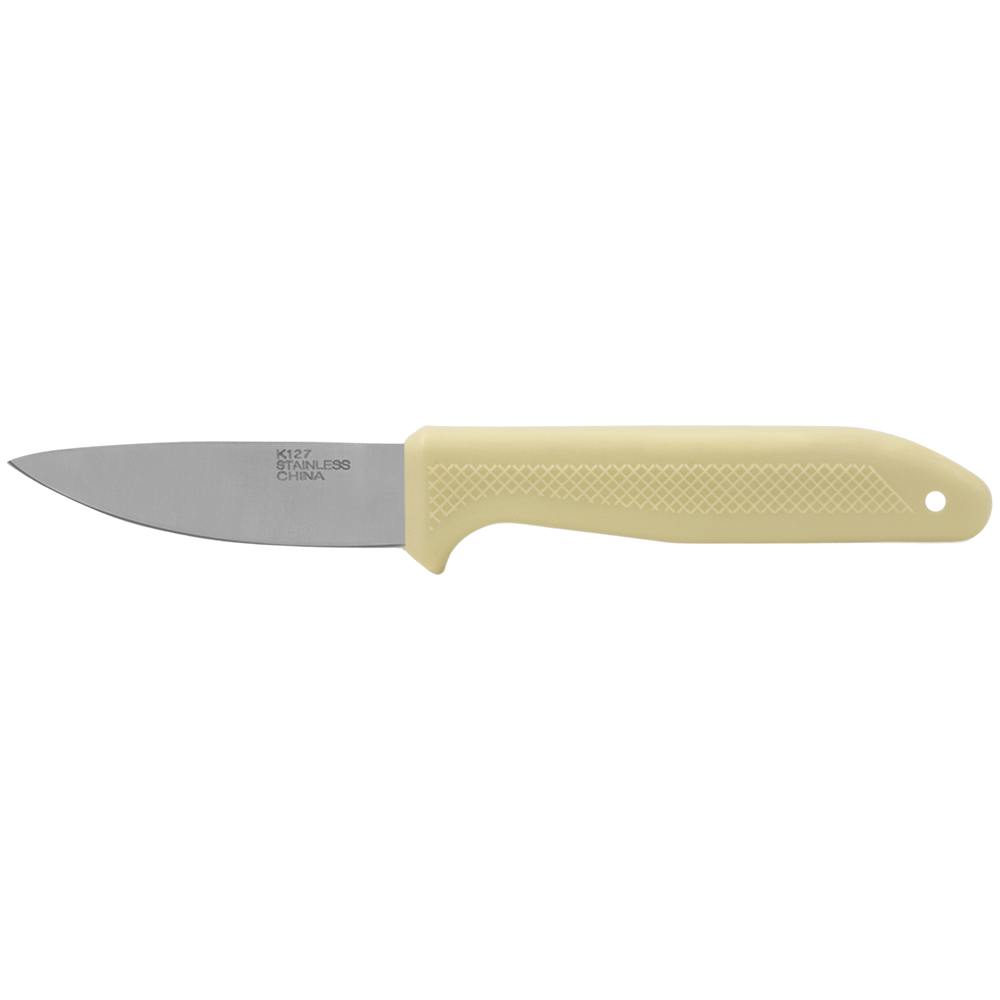 Cuchillo para procesar alimentos Zenport K127, hoja de acero inoxidable de 3,5 pulgadas, color crema