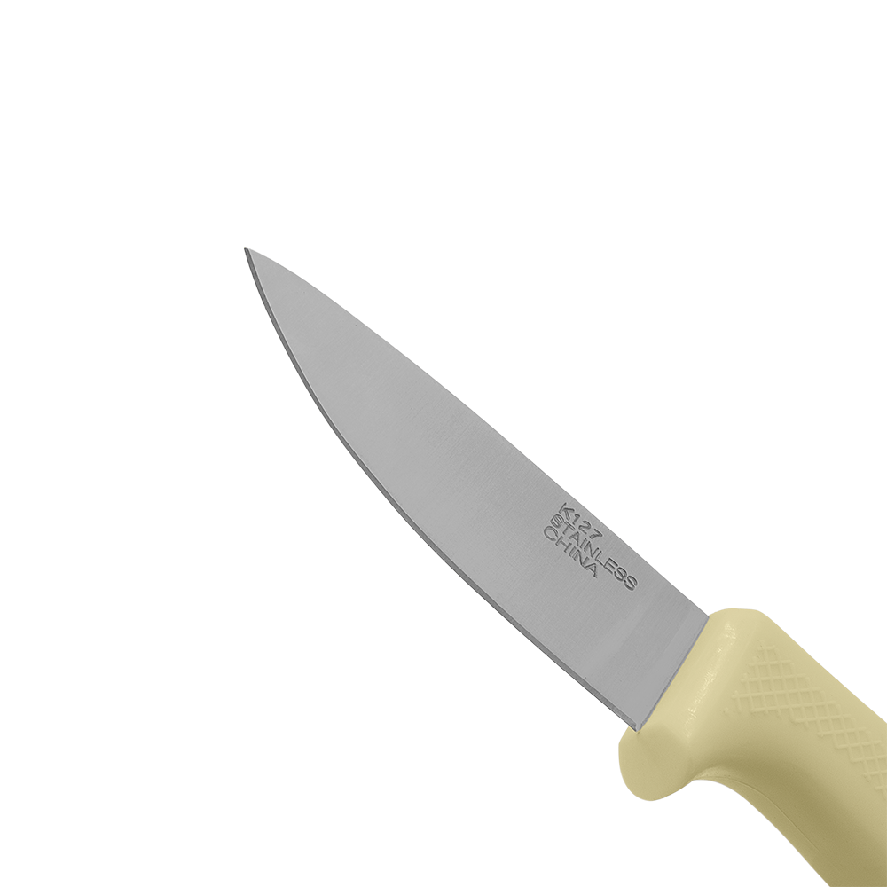 Cuchillo para procesar alimentos Zenport K127, hoja de acero inoxidable de 3,5 pulgadas, color crema