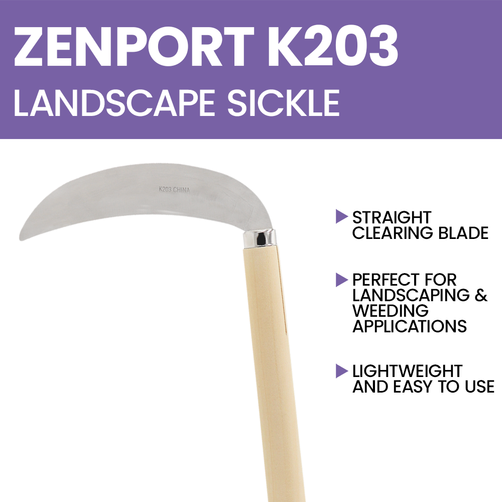 Zenport K203 Landscape Sickle, 7 Inch Blade, Beige