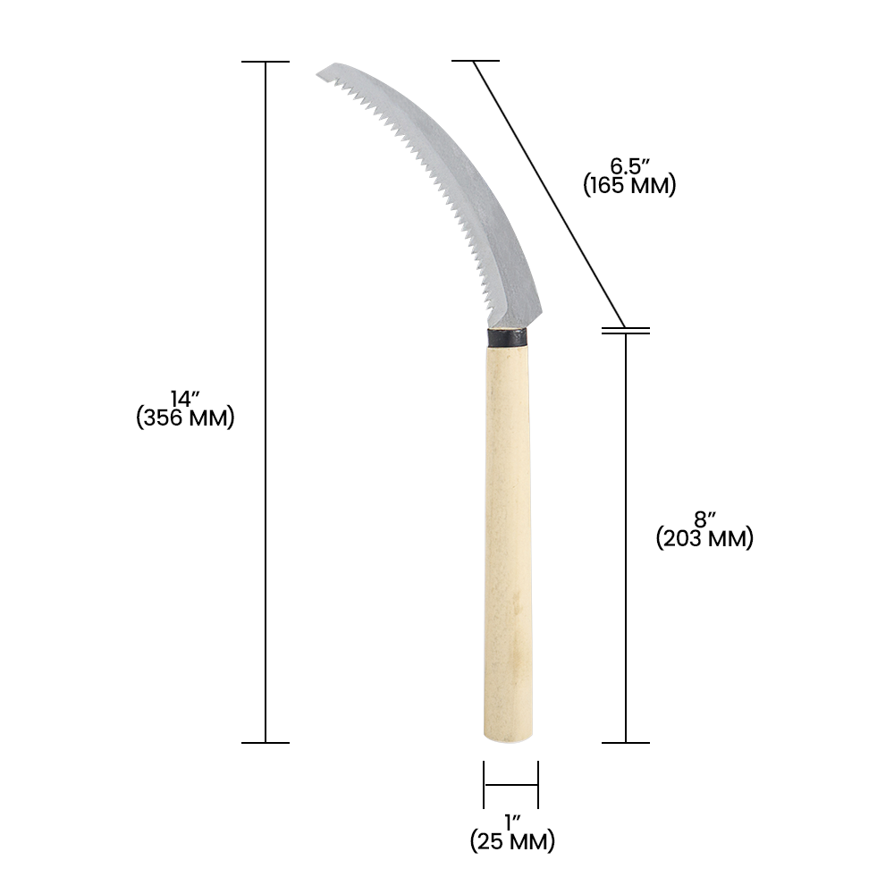 Cuchillo de cosecha Zenport K204, hoz desherbadora, hoja de acero inoxidable de 6,5 pulgadas, beige