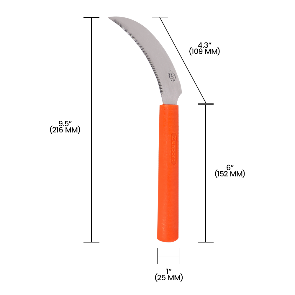 Zenport K206P Stainless Steel Sickle, 4.3-Inch Blade