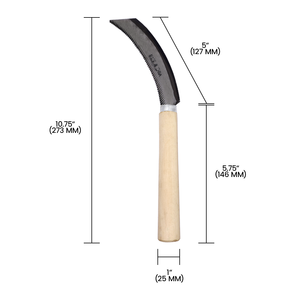 Zenport K207 Harvest Knife Sickle, 5 Inch Carbon Steel Blade, Beige