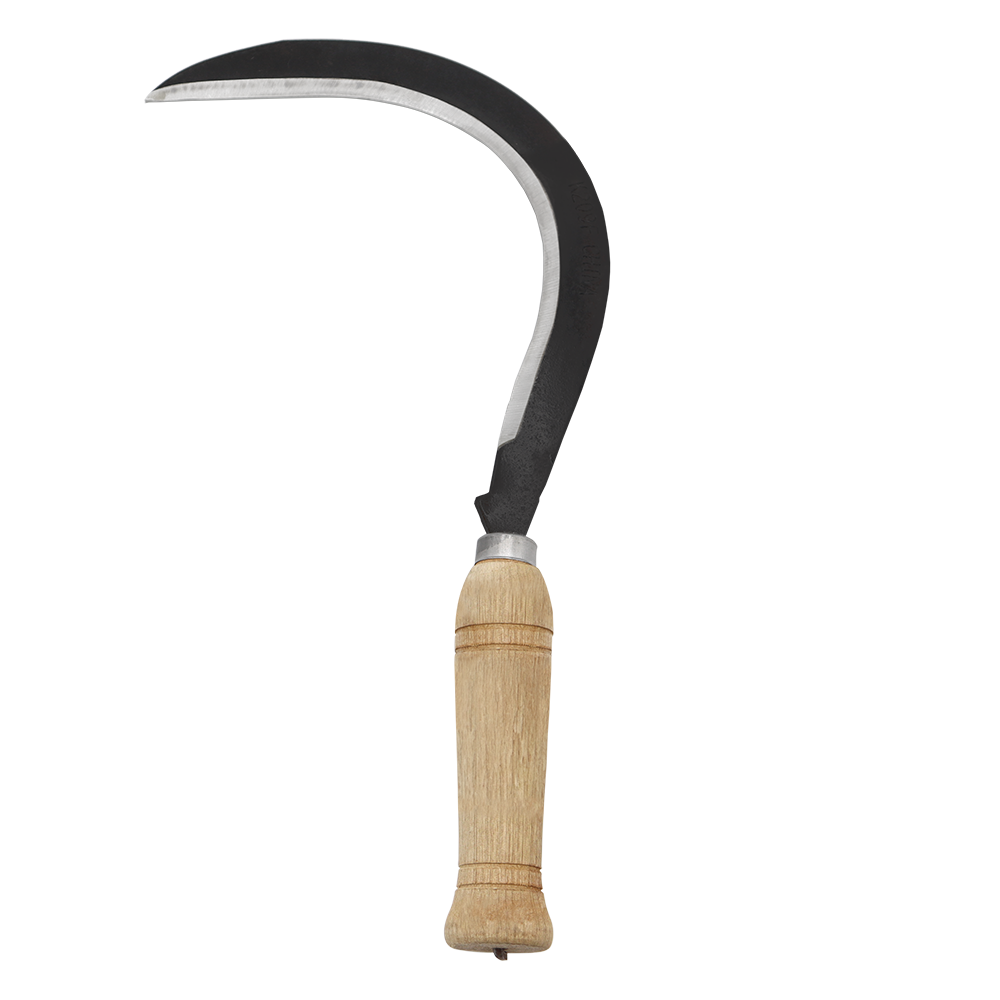 Guadaña curva Zenport K209F para desherbar y cosechar, 33 cm, hoja de acero al carbono de 33 cm, color beige