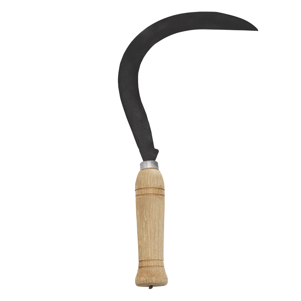 Guadaña curva Zenport K209F para desherbar y cosechar, 33 cm, hoja de acero al carbono de 33 cm, color beige