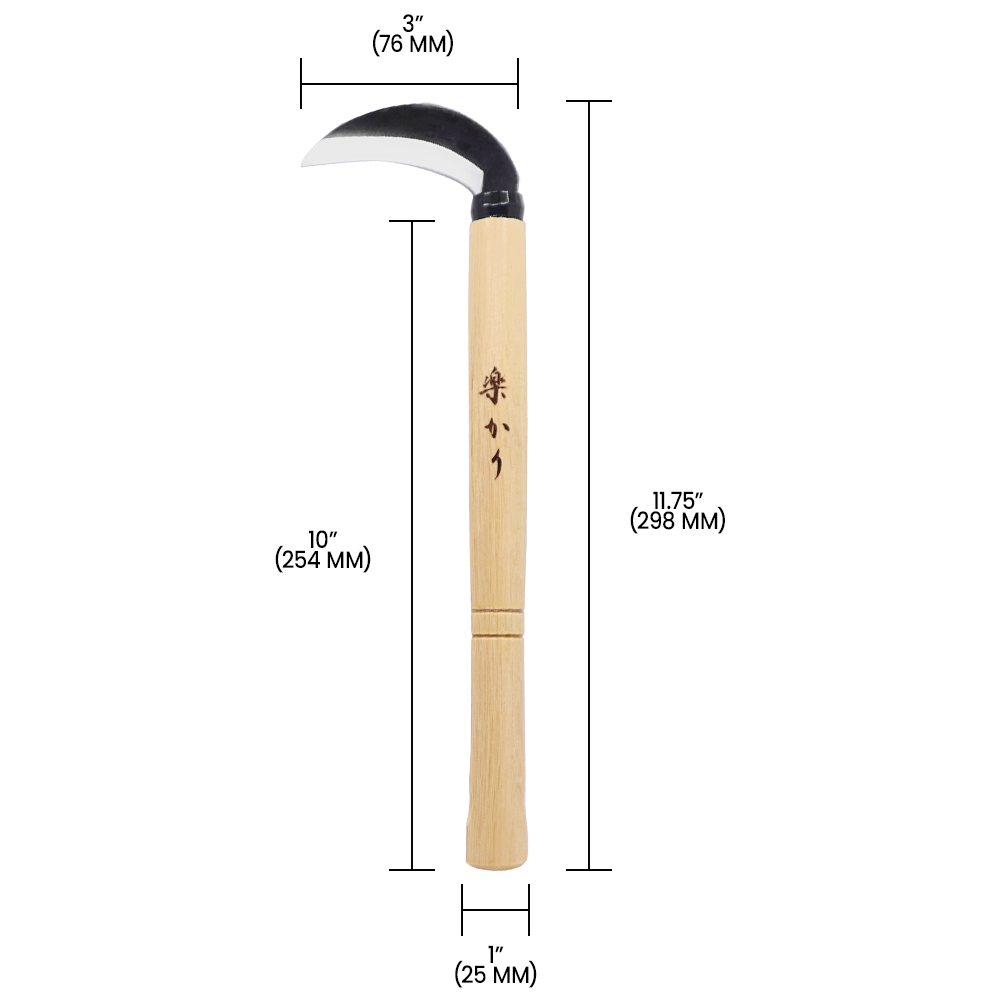 Zenport K210 High Japanese-style Weeding Sickle, 3 Inch High Carbon Steel Blade, Beige
