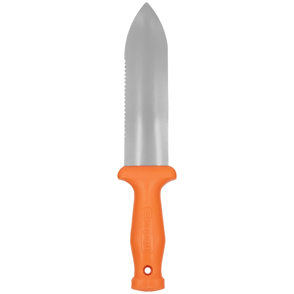 Zenport K245 ZenBori Soil Knife, Serrated, 6 Inch Stainless Steel Blades, Orange