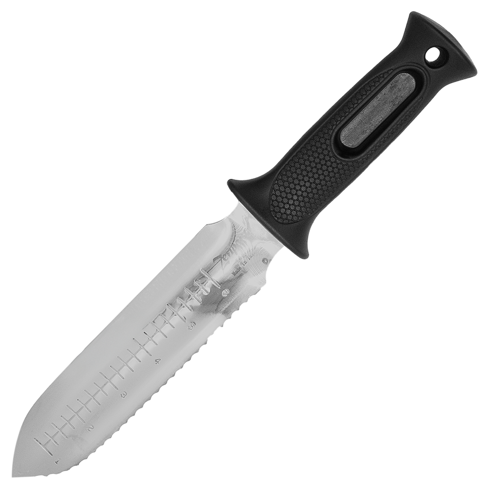 Zenport K247 ZenBori Soil Knife, Serrated, 6 Inch Stainless Steel Blades, Black