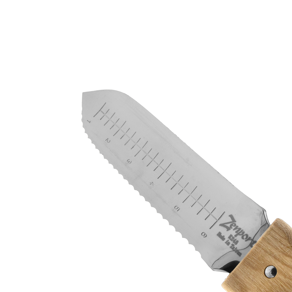 Zenport K248 Wood-handled Deluxe ZenBori Knife w/ Measuring Marks, Beige