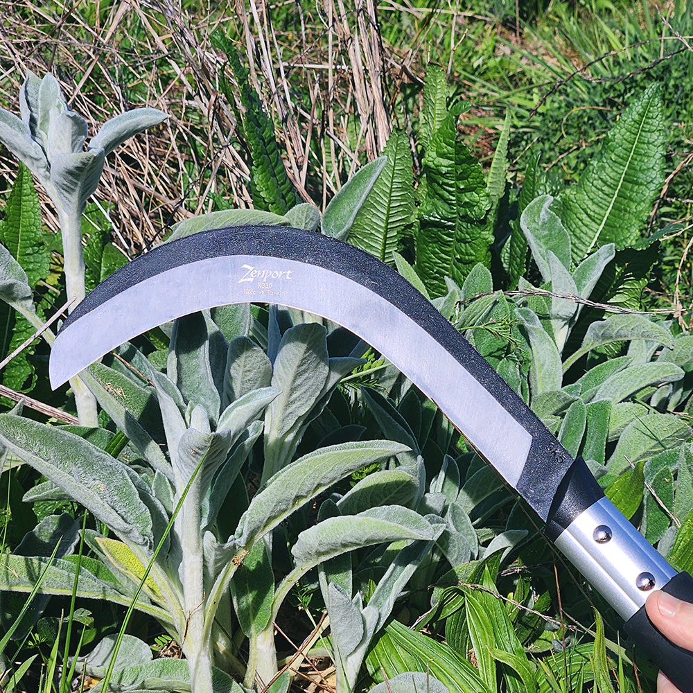 Zenport K310 Brush Clearing Sickle with 9-Inch Carbon Steel Blade and 9-Inch Aluminum Handle - Gardening/Landscaping Hand Sickle with Grip