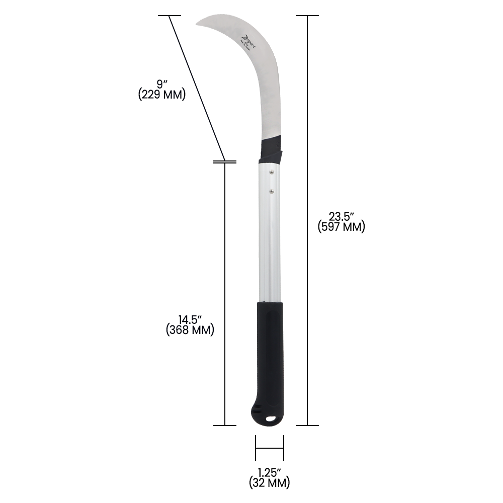 Hoz de cosecha Zenport K314 para zurdos, hoja de acero al carbono de 9 pulgadas, color negro